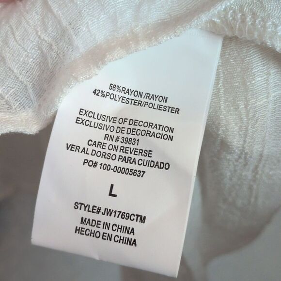 Jolt White Ivory Flowy Top Crochet Detail Women's L - Picture 4 of 4